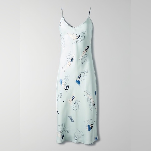 Aritzia Dresses & Skirts - Aritzia Wilfred Only Slip Dress Midi Blue